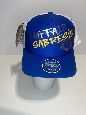 NEW Buffalo Sabres Blue White Yellow Trucker Snapback Hat NHL